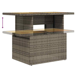 4-cz. sofa ogrodowa z poduszkami, szary, rattan PE i akacja