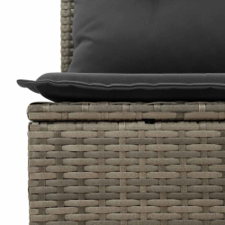 4-cz. sofa ogrodowa z poduszkami, szary, rattan PE i akacja