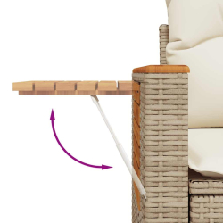 4-cz. sofa ogrodowa z poduszkami, beżowy, rattan PE i akacja