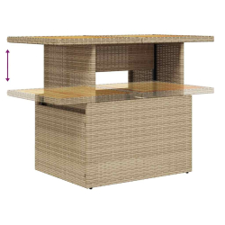 4-cz. sofa ogrodowa z poduszkami, beżowy, rattan PE i akacja
