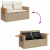 4-cz. sofa ogrodowa z poduszkami, beżowy, rattan PE i akacja