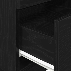 Szafki nocne z 2 szufladami, 2 szt., czarne, 36x36x68 cm