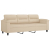 3-os. sofa z podnóżkiem, kremowa, 180 cm, obita mikrofibrą