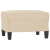 3-os. sofa z podnóżkiem, kremowa, 180 cm, obita mikrofibrą