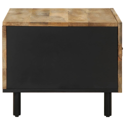 Stolik kawowy, czarny, 80x50x40 cm, lite surowe drewno mango