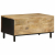 Stolik kawowy, czarny, 80x50x40 cm, lite surowe drewno mango