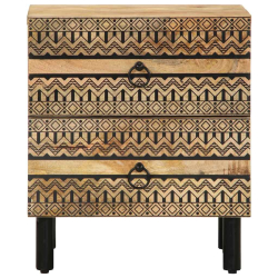 Szafki nocne, 2 szt., czarne, 40x33,5x46 cm, lite drewno mango