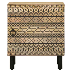 Szafki nocne, 2 szt., czarne, 40x33,5x46 cm, lite drewno mango