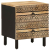 Szafka nocna, czarna, 40x33,5x46 cm, lite surowe drewno mango