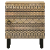 Szafka nocna, czarna, 40x33,5x46 cm, lite surowe drewno mango