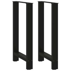 Nogi do stolika kawowego, czarne, 2 szt., 40x(90-91) cm, stal