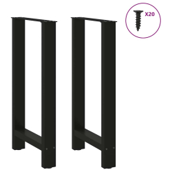 Nogi do stolika kawowego, czarne, 2 szt., 40x(90-91) cm, stal