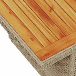5-cz. zestaw mebli z poduszkami, beżowy, rattan PE i akacja