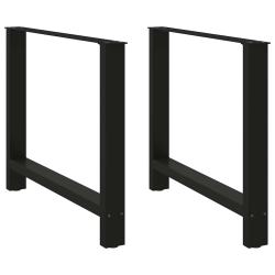 Nogi do stolika kawowego, czarne, 2 szt., 100x(72-73) cm, stal