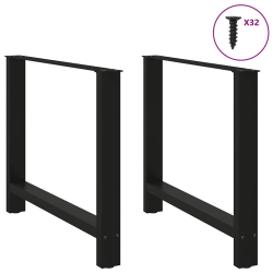 Nogi do stolika kawowego, czarne, 2 szt., 100x(72-73) cm, stal