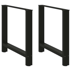 Nogi do stolika kawowego, czarne, 2 szt., 70x(72-73) cm, stal