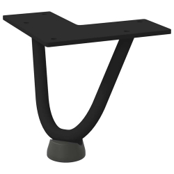 Nogi do stołu Hairpin, 4 szt., czarne, 10 cm, lita stal