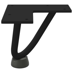 Nogi do stołu Hairpin, 4 szt., czarne, 10 cm, lita stal