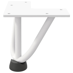 Nogi do stołu Hairpin, 4 szt., biale, 10 cm, lita stal