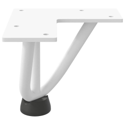 Nogi do stołu Hairpin, 4 szt., biale, 10 cm, lita stal