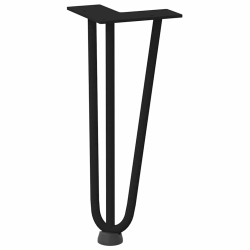 Nogi do stołu Hairpin, 4 szt., czarne, 30 cm, lita stal