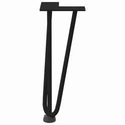 Nogi do stołu Hairpin, 4 szt., czarne, 30 cm, lita stal