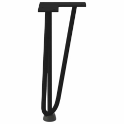 Nogi do stołu Hairpin, 4 szt., czarne, 30 cm, lita stal