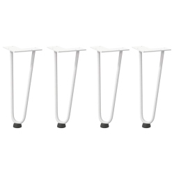 Nogi do stołu Hairpin, 4 szt., biale, 30 cm, lita stal