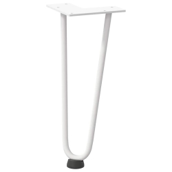 Nogi do stołu Hairpin, 4 szt., biale, 30 cm, lita stal