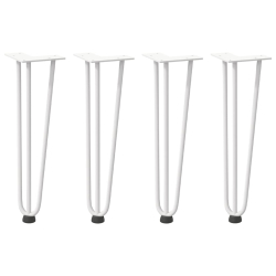 Nogi do stołu Hairpin, 4 szt., biale, 42 cm, lita stal