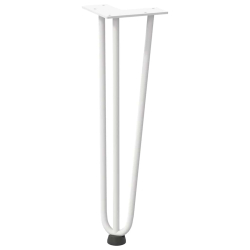 Nogi do stołu Hairpin, 4 szt., biale, 42 cm, lita stal