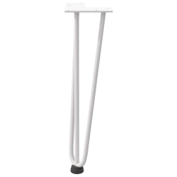 Nogi do stołu Hairpin, 4 szt., biale, 42 cm, lita stal