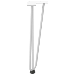 Nogi do stołu Hairpin, 4 szt., biale, 42 cm, lita stal