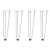 Nogi do stołu Hairpin, 4 szt., biale, 42 cm, lita stal
