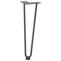 Nogi do stołu Hairpin, 4 szt., antracyt, 42 cm, lita stal