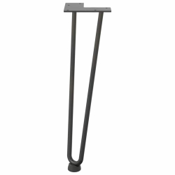 Nogi do stołu Hairpin, 4 szt., antracyt, 42 cm, lita stal