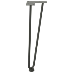 Nogi do stołu Hairpin, 4 szt., antracyt, 42 cm, lita stal