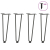 Nogi do stołu Hairpin, 4 szt., antracyt, 42 cm, lita stal