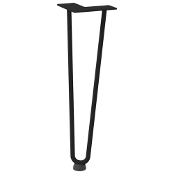Nogi do stołu Hairpin, 4 szt., czarne, 42 cm, lita stal