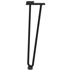 Nogi do stołu Hairpin, 4 szt., czarne, 42 cm, lita stal