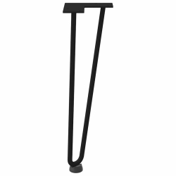 Nogi do stołu Hairpin, 4 szt., czarne, 42 cm, lita stal