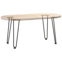Nogi do stołu Hairpin, 4 szt., czarne, 42 cm, lita stal