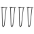 Nogi do stołu Hairpin, 4 szt., czarne, 42 cm, lita stal