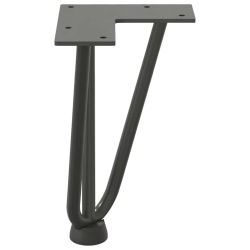 Nogi do stołu Hairpin, 4 szt., antracyt, 20 cm, lita stal