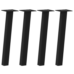 Nogi do stolika kawowego, 4 szt., czarne, 42 cm, stal
