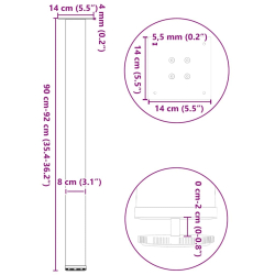 Nogi do stolika kawowego, 4 szt., antracyt, 90-92 cm, stal