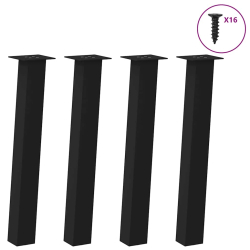 Nogi do stolika kawowego, 4 szt., czarne, 72 cm, stal