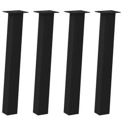 Nogi do stolika kawowego, 4 szt., czarne, 72 cm, stal