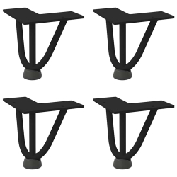 Nogi do stołu Hairpin, 4 szt., czarne, 10 cm, lita stal