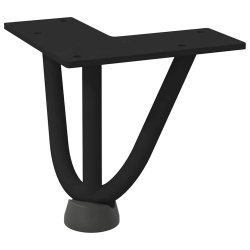 Nogi do stołu Hairpin, 4 szt., czarne, 10 cm, lita stal